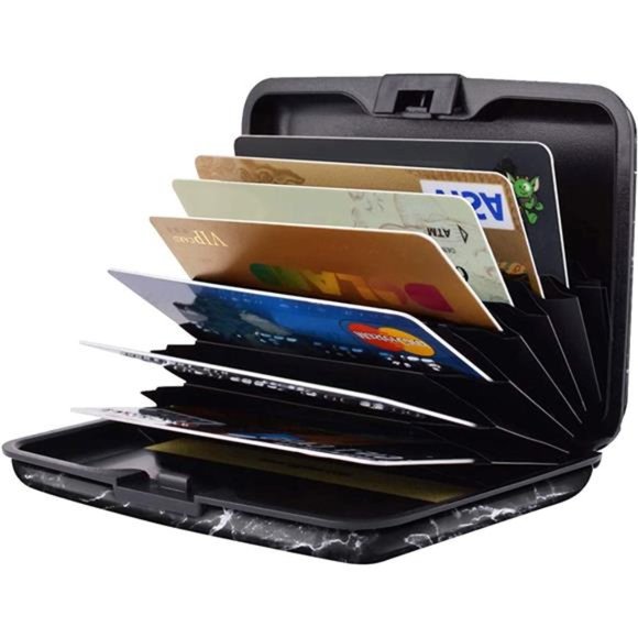 Mini Credit Card Holder, RFID Blocking Slim Hard Card Case ID Case Travel Wallet - Picture 4 of 6
